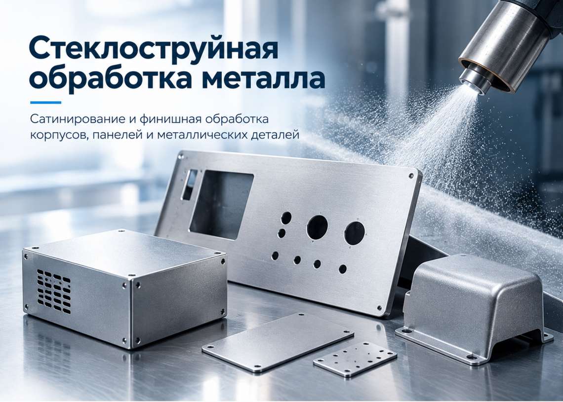 Стеклоструйная обработка металла: аккуратная поверхность для панелей, корпусов и шильд